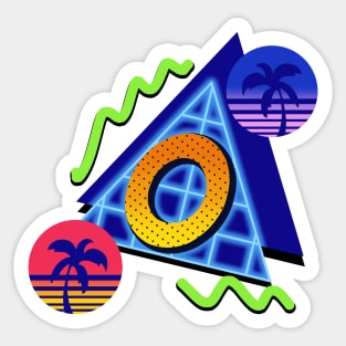 Initial Letter O - 80s Synth Sticker